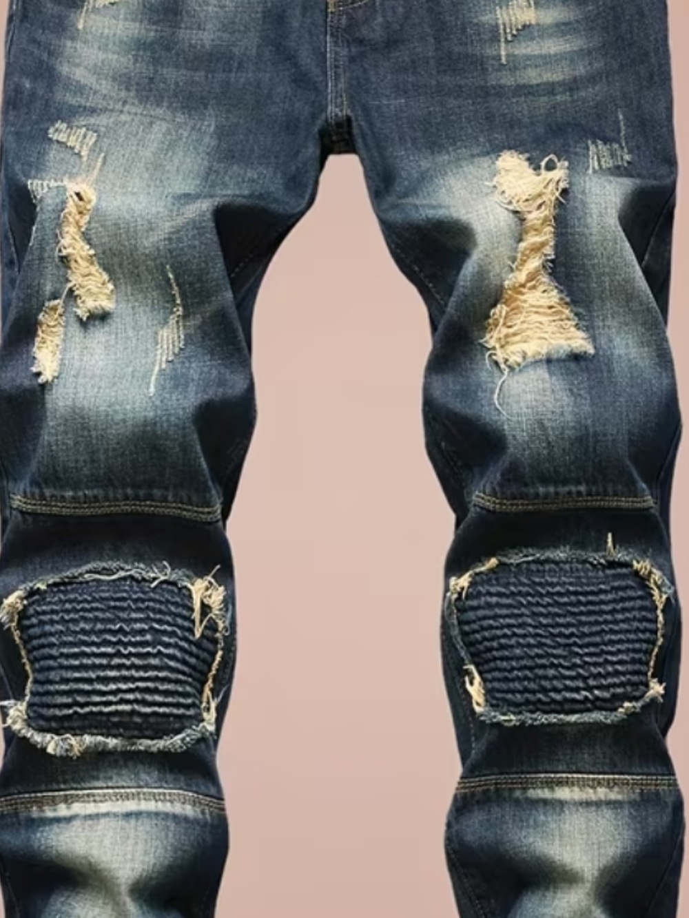 New Dark Blue Men’s Ripped Jeans